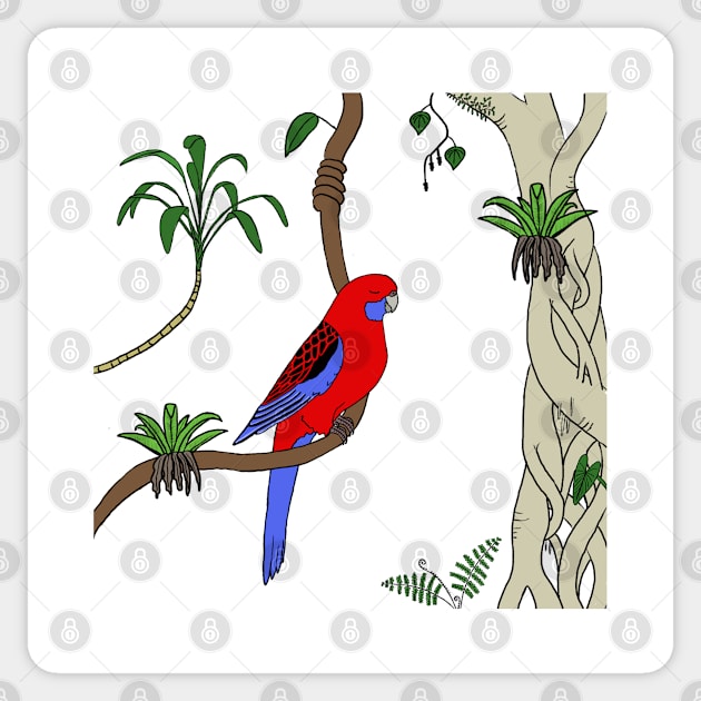 Crimson Rosella Sticker by wanungara